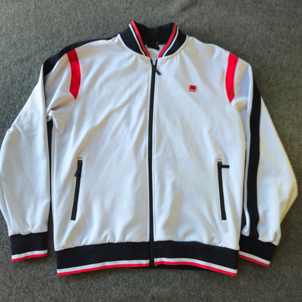 Jian Wang Track Jacket Mens L Black Red Pro Sport Edition EUC B-Boy Breaker